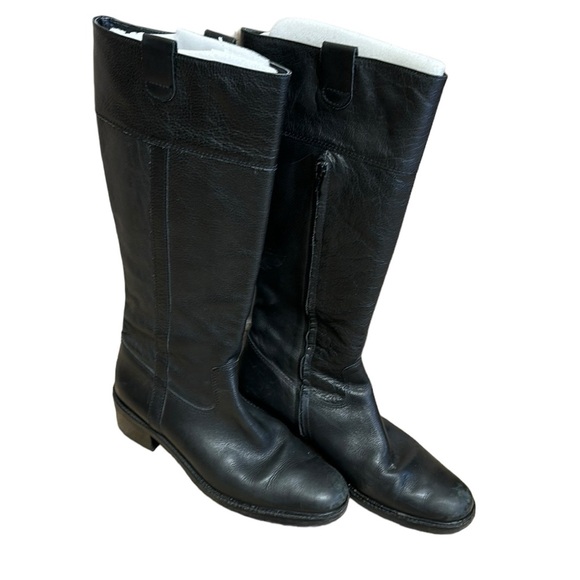 Banana Republic Equestrian Style Side Zip Black Tall Riding Boot Size 9 - Picture 1 of 8